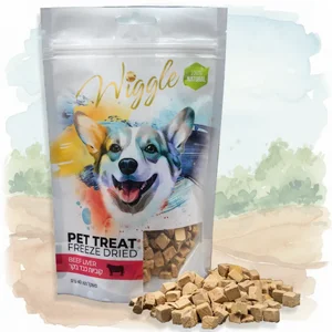 WIGGLE Freeze Dried קוביות כבד בקר 100% טבעי מיובש בהקפאה 40 גרם WIGGLE Freeze Dried קוביות כבד בקר 100% טבעי מיובש בהקפאה 40 גרם