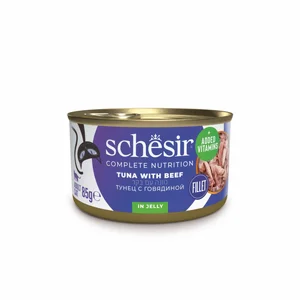Schesir שזיר מזון רטוב לחתול טונה עם בקר בג'לי 85 גרם Schesir שזיר מזון רטוב לחתול טונה עם בקר בג'לי 85 גרם