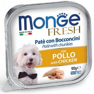 MONGE מעדן מונג' פרש לכלב פטה עוף | 100 גרם MONGE מעדן מונג' פרש לכלב פטה עוף | 100 גרם