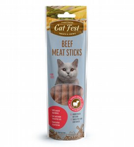 Cat Fest חטיף לחתול מקלות בקר 45 גרם Cat Fest חטיף לחתול מקלות בקר 45 גרם