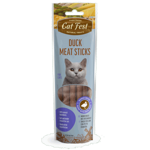 Cat Fest חטיף לחתול מקלות ברווז 45 גרם Cat Fest חטיף לחתול מקלות ברווז 45 גרם
